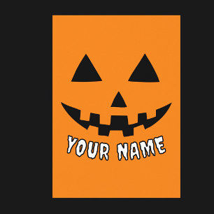 Poster Citrouille orange personnalisée Halloween Votre no