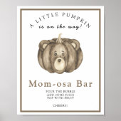 Poster Citrouille ours baby shower Momosa bar (Devant)