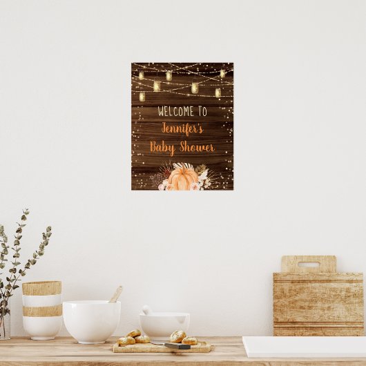 Poster Citrouille Patch Rustique String Lights Baby Welco (Cuisine)
