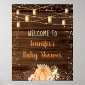 Poster Citrouille Patch Rustique String Lights Baby Welco (Devant)
