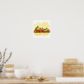 Poster Citrouille Patch Sourit (Cuisine)