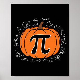 Poster Citrouille Pi Pie Math Enseignant Funny Halloween
