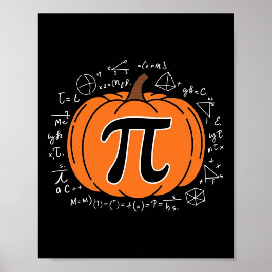 Poster Citrouille Pi Pie Math Enseignant Funny Halloween (Devant)