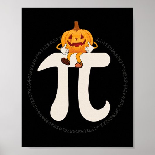 Poster Citrouille Pie Math Funny Halloween (Devant)