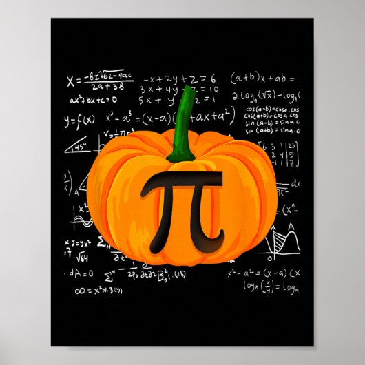 Poster Citrouille Pie Math Funny Halloween Thanksgiving P (Devant)