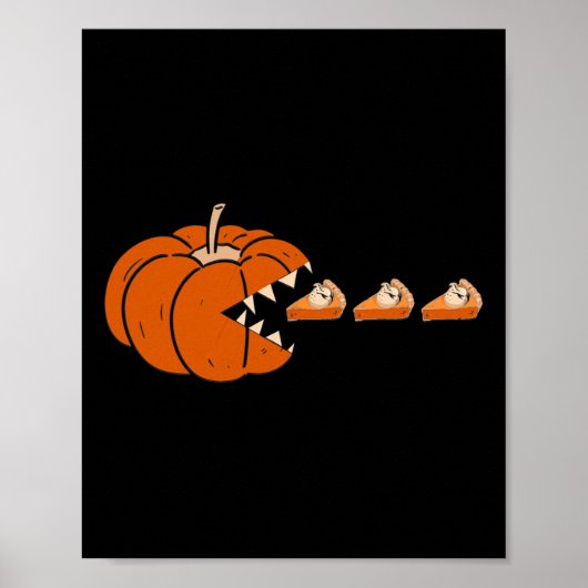 Poster Citrouille Pie Thanksgiving Day Fun Automne Automn (Devant)
