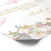 Poster Citrouille rose Baby shower floral Déchets Raffle (Coin)