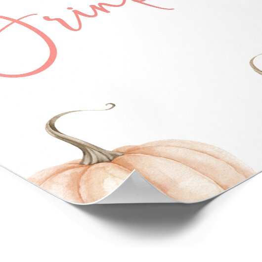 Poster Citrouille rose blanc Automne Automne Boissons Sig (Coin)