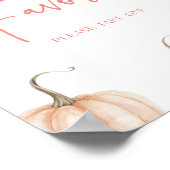 Poster Citrouille rose blanc Automne Fête Automne Faveurs (Coin)