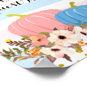 Poster Citrouille rose et bleu S'il vous plaît signer not (Coin)