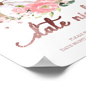 Poster Citrouille rose Floral Date d'automne Jar de nuit (Coin)