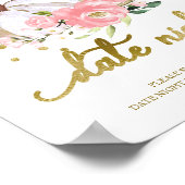 Poster Citrouille rose Floral Date d'automne Jar de nuit (Coin)