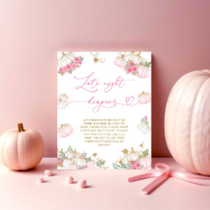 Poster Citrouille rose Floral Late Night Diapers Jeu