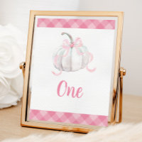Citrouille rose Preppy Anniversaire Numéro de tabl