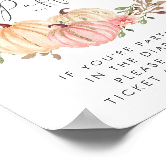 Poster Citrouille rose Refroidissement Bébé Fille Douche (Coin)