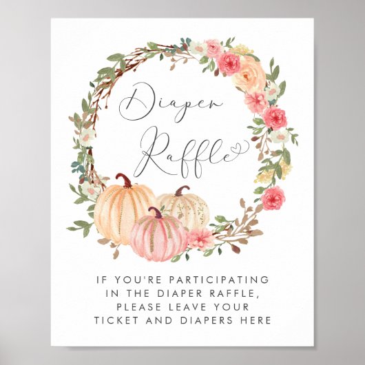 Poster Citrouille rose Refroidissement Bébé Fille Douche (Devant)