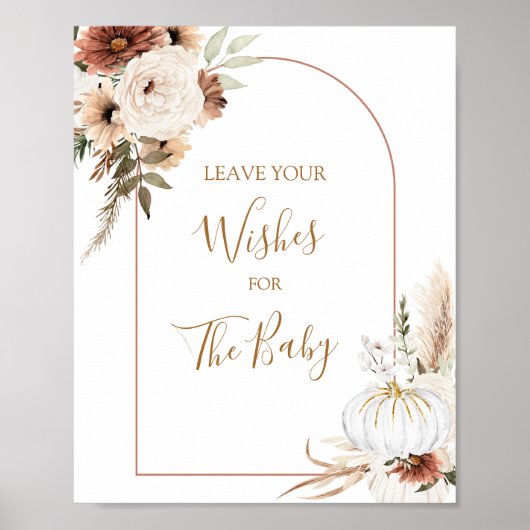 Poster Citrouille Rustic Boho Fall In Love Wives for Baby (Devant)