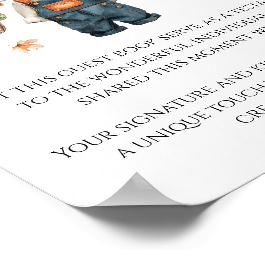 Poster Citrouille Rustic Fall Baby shower (Coin)