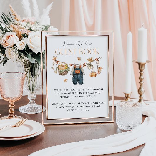 Poster Citrouille Rustic Fall Baby shower