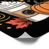 Poster Citrouille Sce King Cute Fall Café Design (Coin)