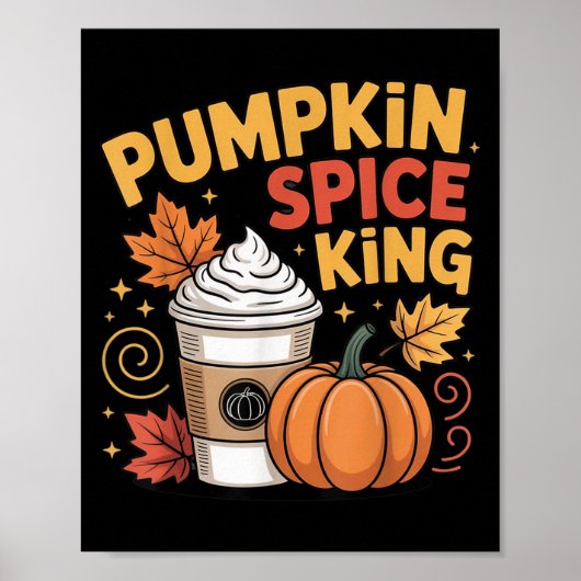 Poster Citrouille Sce King Cute Fall Café Design (Devant)