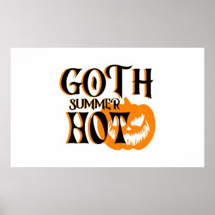 Poster Citrouille Souriant Été-Goth-Horreur Chaud