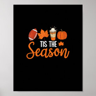 Poster Citrouille Spice Football C'Est La Saison Automne