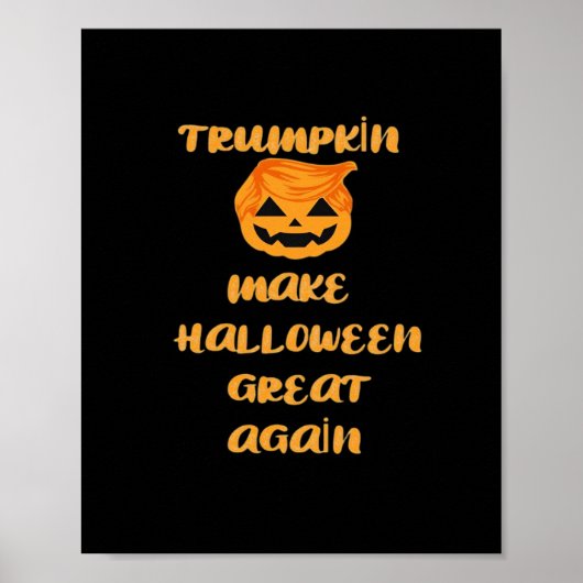 Poster Citrouille Trumpkin Halloween Design - Funny Autom (Devant)