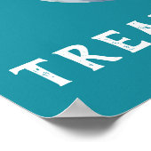 Poster Citrouille turquoise Halloween Chat noir Allergie  (Coin)