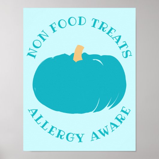 Poster Citrouille turquoise Non-Food Traite Allergy Aware (Devant)