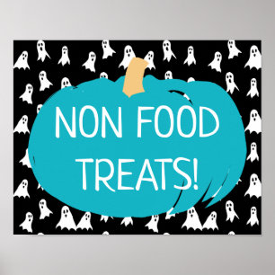 Poster Citrouille turquoise Traitements non alimentaires