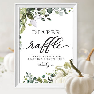 Poster Citrouille verdoyant Baby shower Déchets Signe Raf
