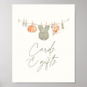 Poster Citrouille Vêtements pour bébés Baby showers Carte (Devant)