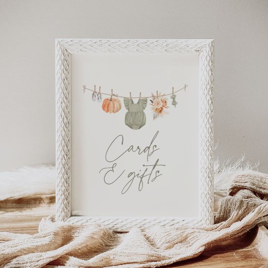 Poster Citrouille Vêtements pour bébés Baby showers Carte