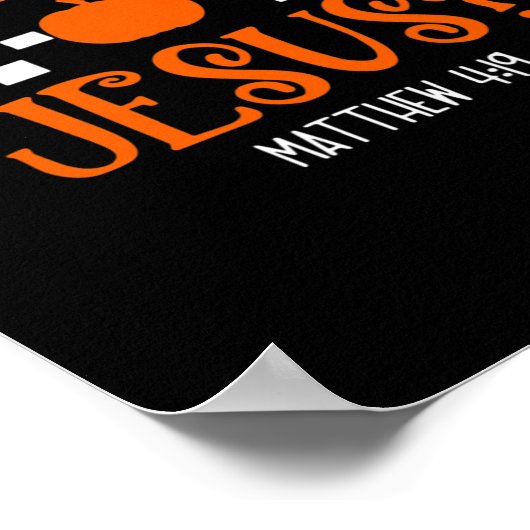 Poster Citrouille Vous Êtes Tombé-O-Ween Jésus Halloween (Coin)