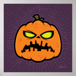 Poster Citrouille Zombie