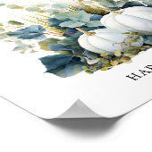 Poster Citrouilles blancs et verts Fête des mariées de ch (Coin)