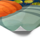 Poster Citrouilles bons thanksgivings, baies et Feuilles (Coin)