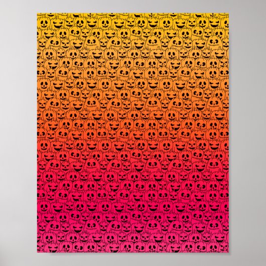 Poster Citrouilles colorés éffrayants - Motif d'Halloween (Devant)