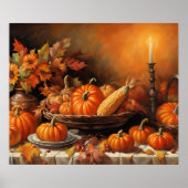 Poster Citrouilles d'automne colorés (Devant)