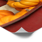 Poster Citrouilles D'Automne Dans Le Vieux Wagon Rouge (Coin)