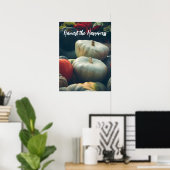 Poster Citrouilles d'automne dans un jardin rustique (Bureau à domicile)