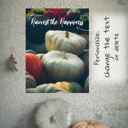 Poster Citrouilles d'automne dans un jardin rustique