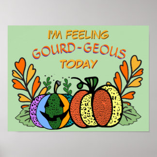Poster Citrouilles d'automne gourdes