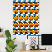 Poster Citrouilles de fleurs et sorcières (Bureau à domicile)