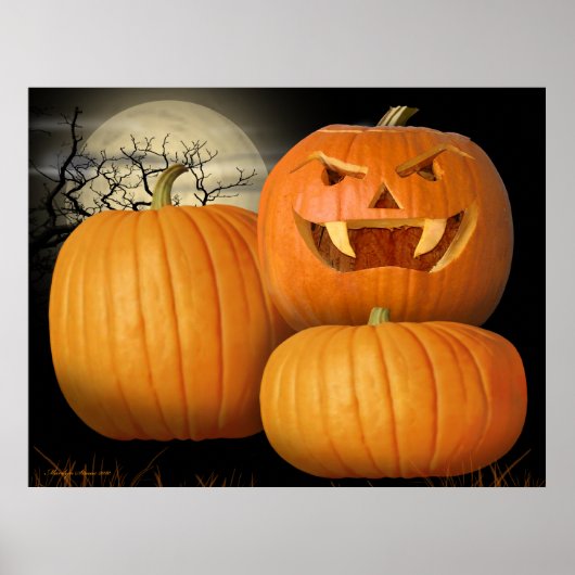 Poster Citrouilles d'Halloween et Jack-o-Lantern (Devant)