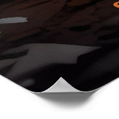 Poster Citrouilles d'Halloween festifs et motifs floraux (Coin)