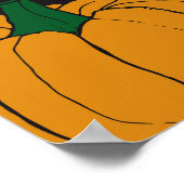 Poster Citrouilles du Terrazzo, motif vintage de l'automn (Coin)