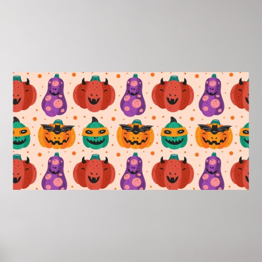 Poster citrouilles éffrayants en costumes effrayants. Joy (Devant)