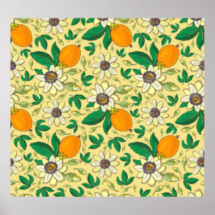 Poster Citrouilles et Feuilles : Récolte d'automne